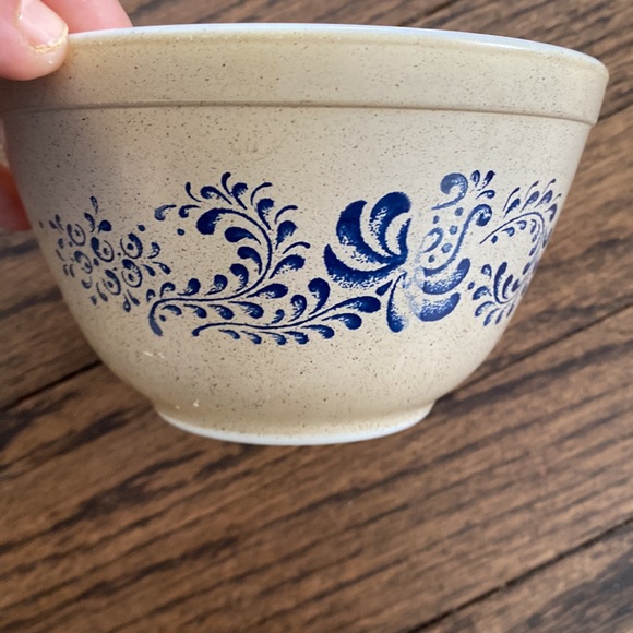 Vintage Pyrex Homestead Brown Mixing Bowl Blue Brown Speckled #401 - Picture 4 of 8